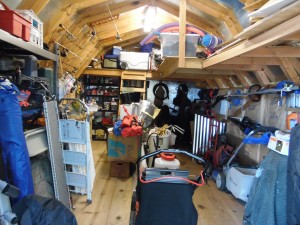 Loft storage inside 22' X 12.5' shed