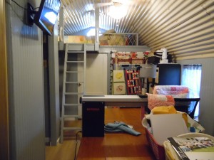 Split Loft inside Man/She Shed